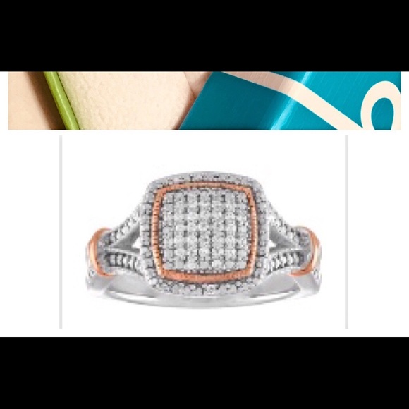 1/10 CTW Diamond, Silver w/Rose Gold Size 7 Ring - Picture 5 of 5